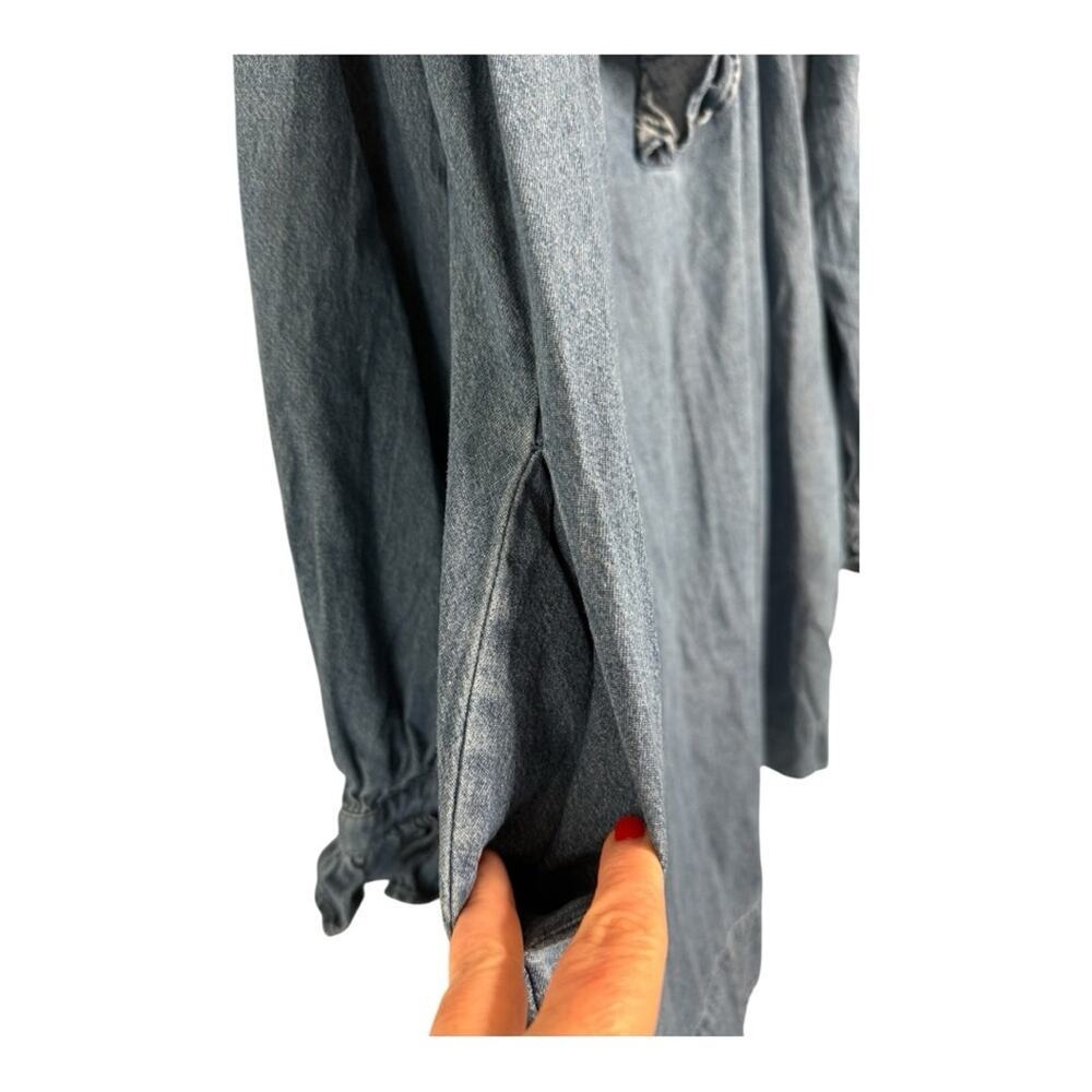 Draper James Blue Ruffle Denim Mini Dress - Picture 7 of 15
